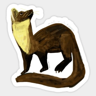 Fluffy Marten ( Martes martes) Sticker